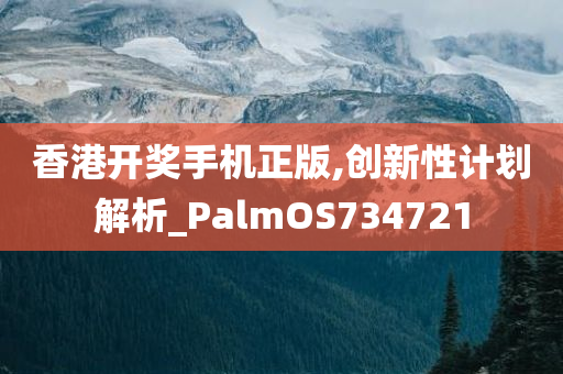 香港开奖手机正版,创新性计划解析_PalmOS734721