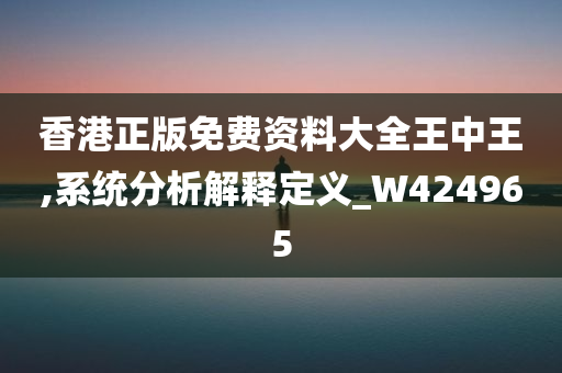 香港正版免费资料大全王中王,系统分析解释定义_W424965