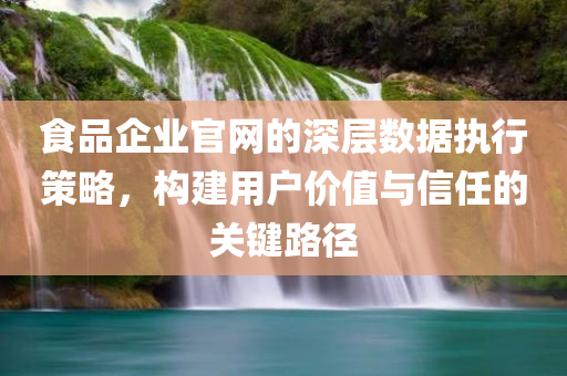 食品企业官网的深层数据执行策略，构建用户价值与信任的关键路径