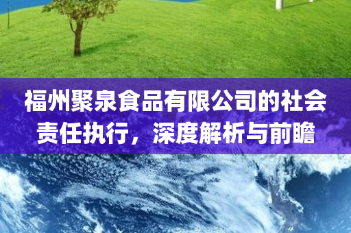 福州聚泉食品有限公司的社会责任执行，深度解析与前瞻