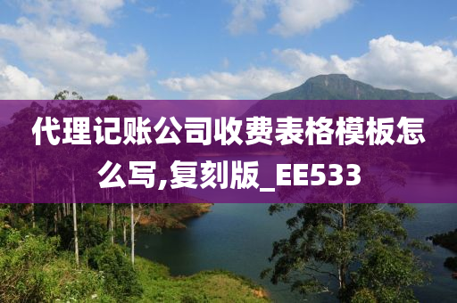 代理记账公司收费表格模板怎么写,复刻版_EE533