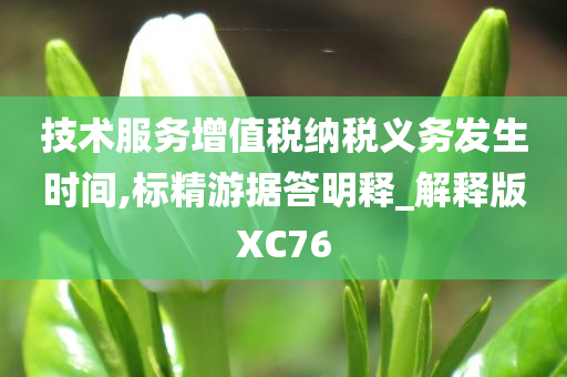 技术服务增值税纳税义务发生时间,标精游据答明释_解释版XC76