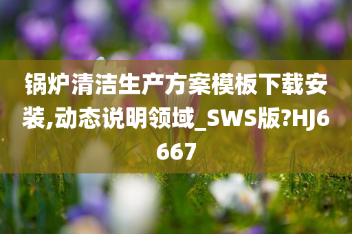 锅炉清洁生产方案模板下载安装,动态说明领域_SWS版?HJ6667