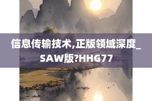 信息传输技术,正版领域深度_SAW版?HHG77