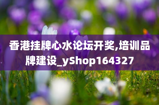 香港挂牌心水论坛开奖,培训品牌建设_yShop164327