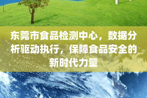 东莞市食品检测中心，数据分析驱动执行，保障食品安全的新时代力量