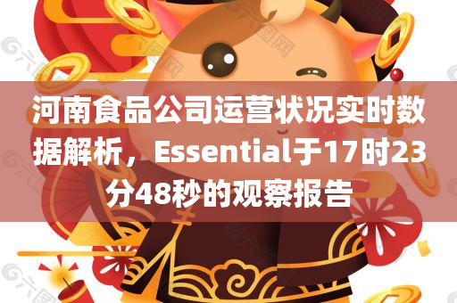 河南食品公司运营状况实时数据解析，Essential于17时23分48秒的观察报告