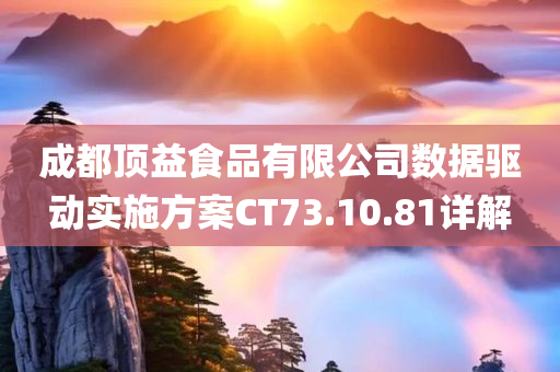 成都顶益食品有限公司数据驱动实施方案CT73.10.81详解