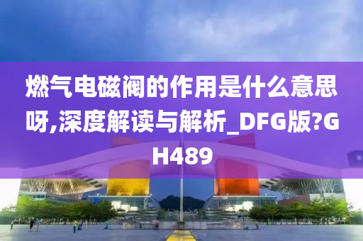 燃气电磁阀的作用是什么意思呀,深度解读与解析_DFG版?GH489