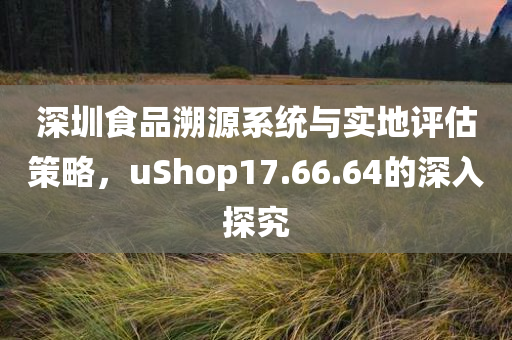 深圳食品溯源系统与实地评估策略，uShop17.66.64的深入探究