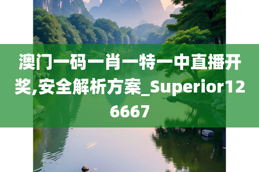 澳门一码一肖一特一中直播开奖,安全解析方案_Superior126667