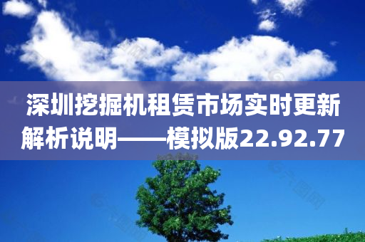 深圳挖掘机租赁市场实时更新解析说明——模拟版22.92.77