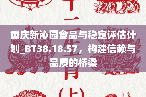 重庆新沁园食品与稳定评估计划_BT38.18.57，构建信赖与品质的桥梁