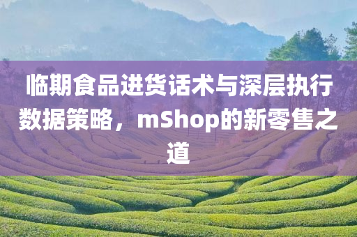 临期食品进货话术与深层执行数据策略，mShop的新零售之道