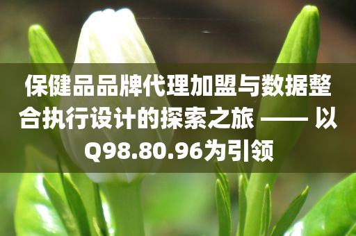 保健品品牌代理加盟与数据整合执行设计的探索之旅 —— 以Q98.80.96为引领