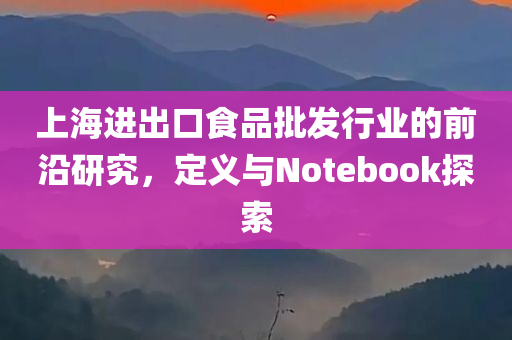 上海进出口食品批发行业的前沿研究，定义与Notebook探索