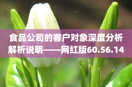 食品公司的客户对象深度分析解析说明——网红版60.56.14